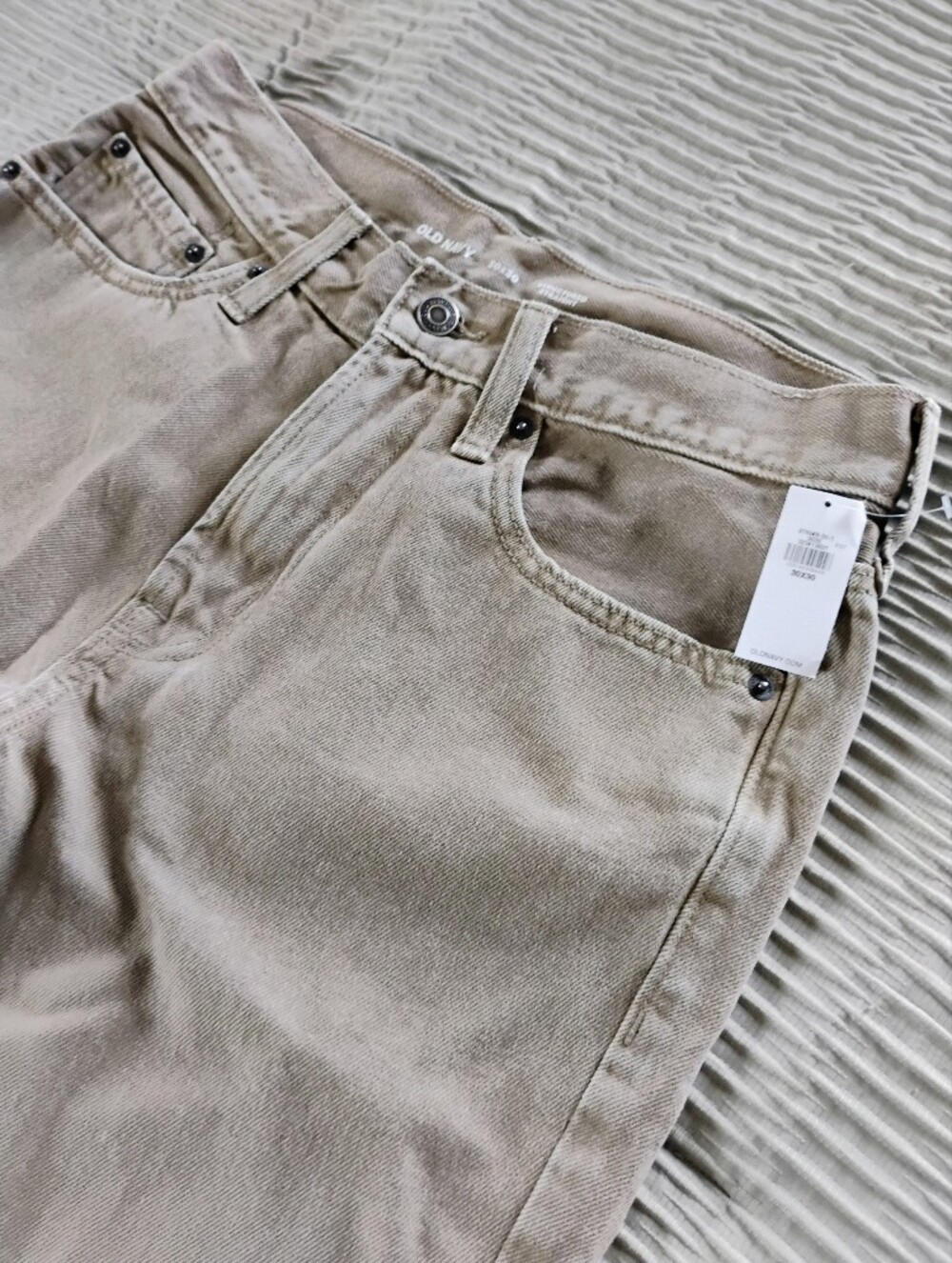 Straight Leg Jean 30x30 , Khaki Tan Cotton Denim, Old Navy, NWT